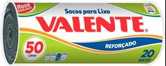 Saco De Lixo Valente Preto Rolo 50l 20un